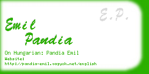 emil pandia business card